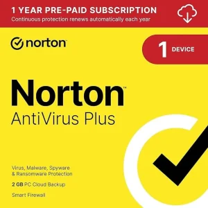 Norton AntiVirus Plus 2025, Antivirus software for 1 Device with Auto-Renewal - Includes Password Manager, Smart Firewall and PC Cloud Backup [Download]