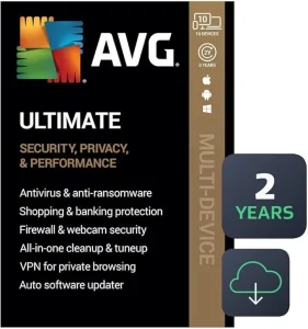 AVG Ultimate 2024 | Antivirus+Cleaner+VPN | 10 Devices, 2 Year Subscription [Download]
