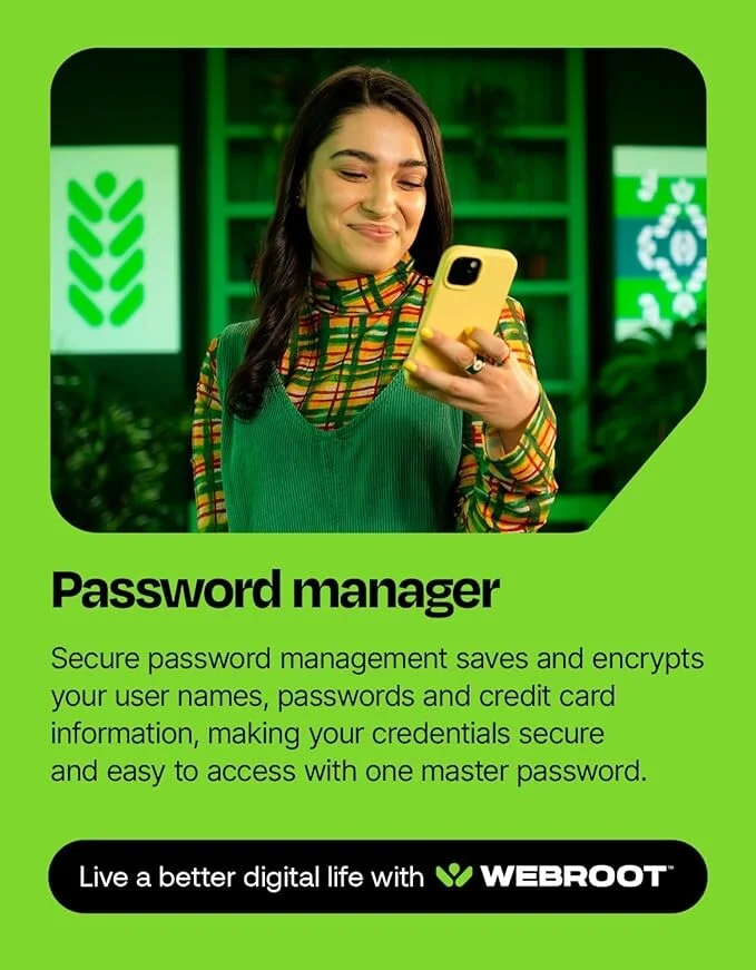 Webroot Internet Security Plus | Antivirus Software 2025 | 3 Device | 2 Year Download for PC/Mac/Chromebook/Android/IOS + Password Manager - Image 2